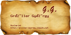Gröller György névjegykártya